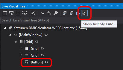 Live Visual Tree - "Show Just My XAML"